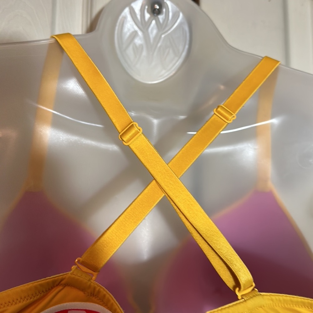 PINK Victoria's Secret Yellow Wear Everywhere T-Shirt Lightly Lined Bra 36D - Picture 9 of 16